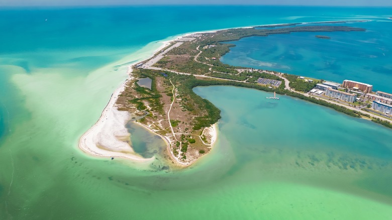 Ariel view of Honeymoon Island